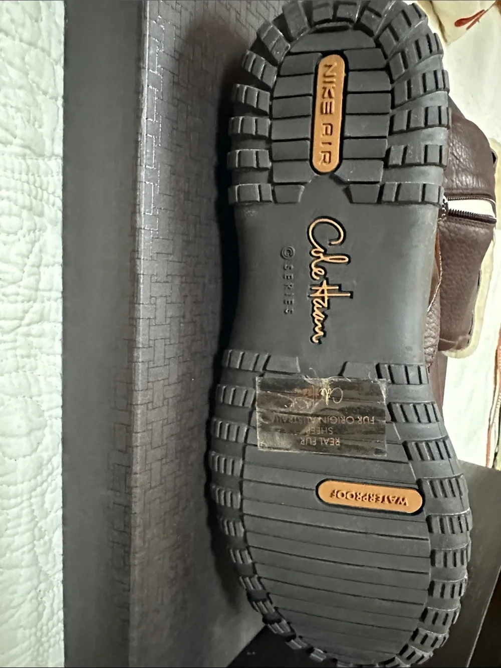 Cole Haan Air Joa Shearling Waterproof Boots 8B NIB